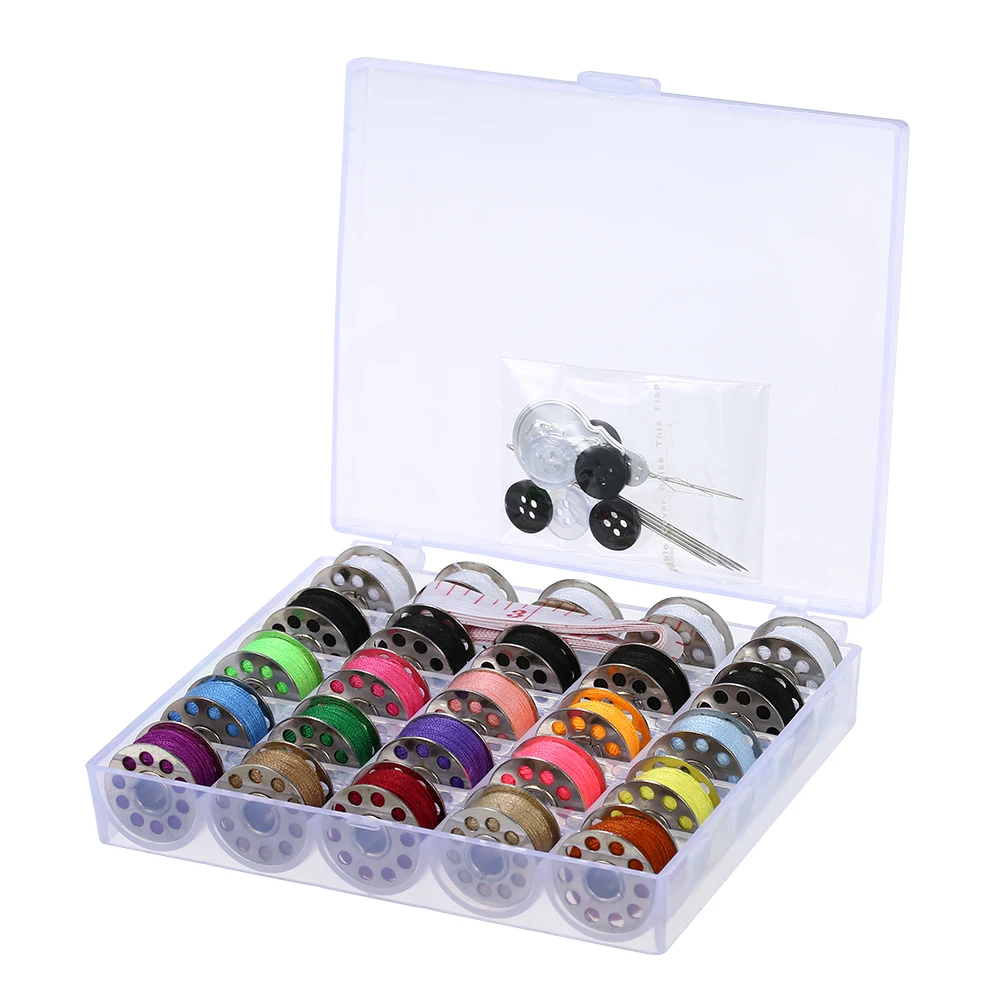 25 шт. разноцветные шпульки белого и черного цвета с нитью принадлежности для