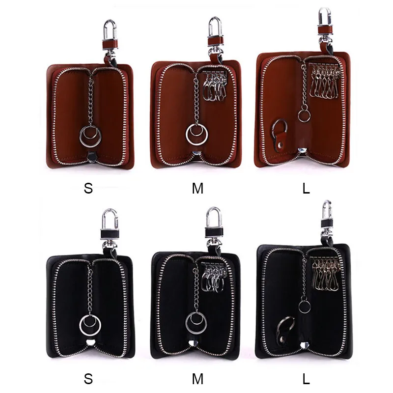 6 шт./лот ретро кожаный чехол для автомобильных ключей держатель монет кольцо на