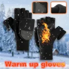 Черная флип-Обложка для путешествий туризма рыбалки перчатки для фотосъемки зимние теплые Нескользящие сенсорные перчатки