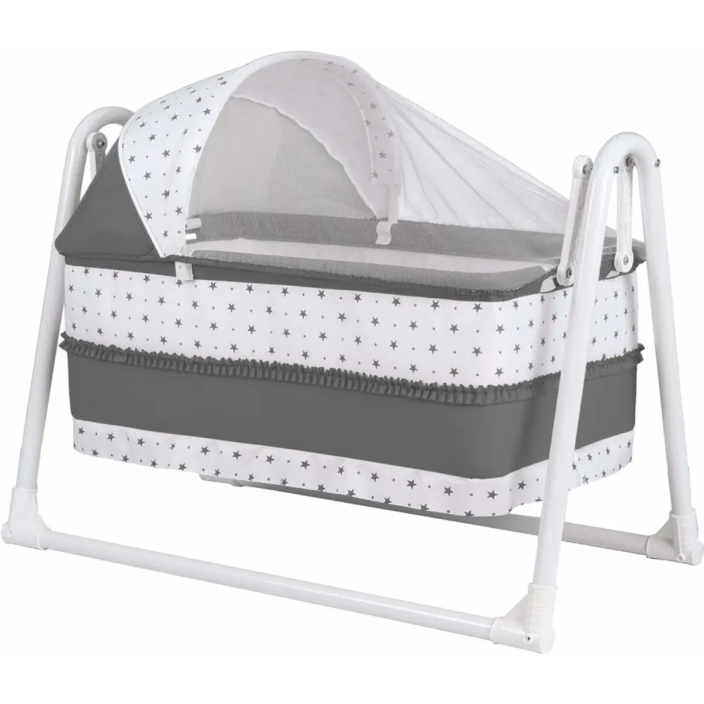 Luxury Baby Bed Basket Portable Cradle Crib Rocking Hanging Bassinet Mosquito net included G