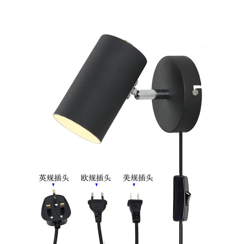 Современный простой железный арт прикроватный фон настенный светильник Проект