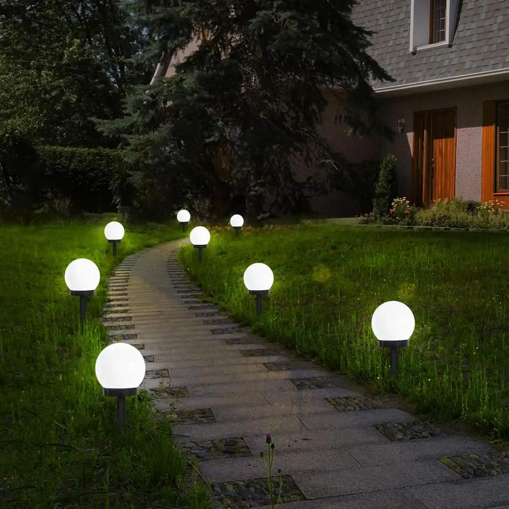 

Solar Lights OutdoorcLED Solar Powered Globe Garden Light Waterproof Solar Yard Lights for Yard Patio Walkway Landscape White