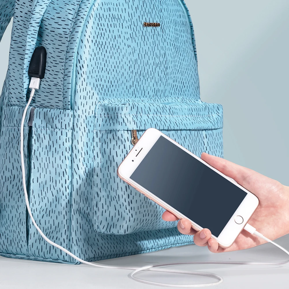 Sunveno Детская сумка Daper женские рюкзаки USB вместительная водонепроницаемая для