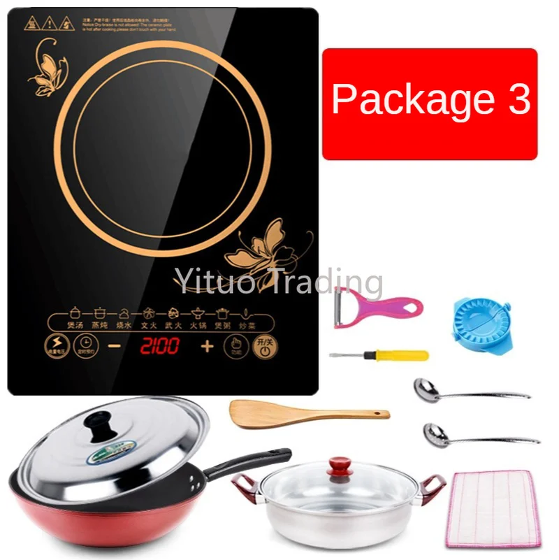 Индукционная плита Smart Home высокомощная черная Микрокристаллическая панель 8