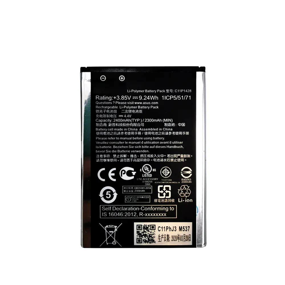 100% Оригинальный аккумулятор C11P1428 2400 мАч для ASUS ZenFone2 Laser 5 &quotZE500KL ZE500KG Z00ED