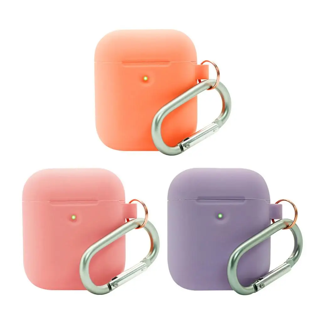 

Soft Silicone Case For Apple Airpods 2/1 Bluetooth Earphone Protective Cover For Airpods 2/1 Charging Box Shell Skin With Hook