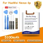 Бесплатная доставка, 5100 мАч, HB416683ECW Аккумулятор для Huawei Google Ascend Nexus 6P H1511 H1512 большой емкости