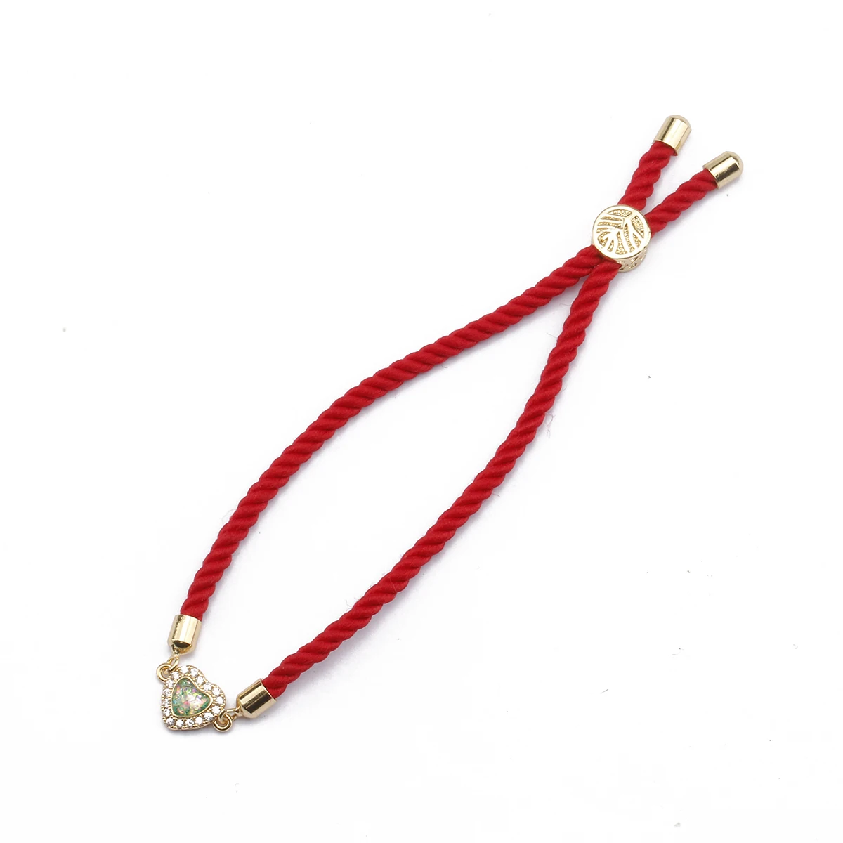 Женский браслет с подвеской в виде сердца золотым покрытием и вставкой из