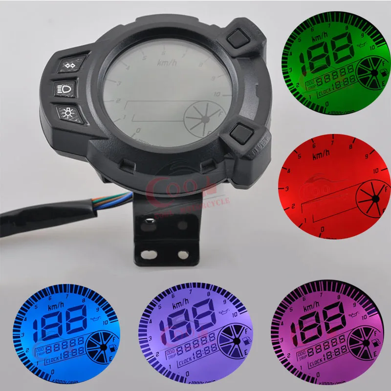 

7 Colors 12V Motorcycle LED LCD Digital Universal Speedometer Fit For yamaha BWS125 Motorcycle Odometer Meter Accessories Newest