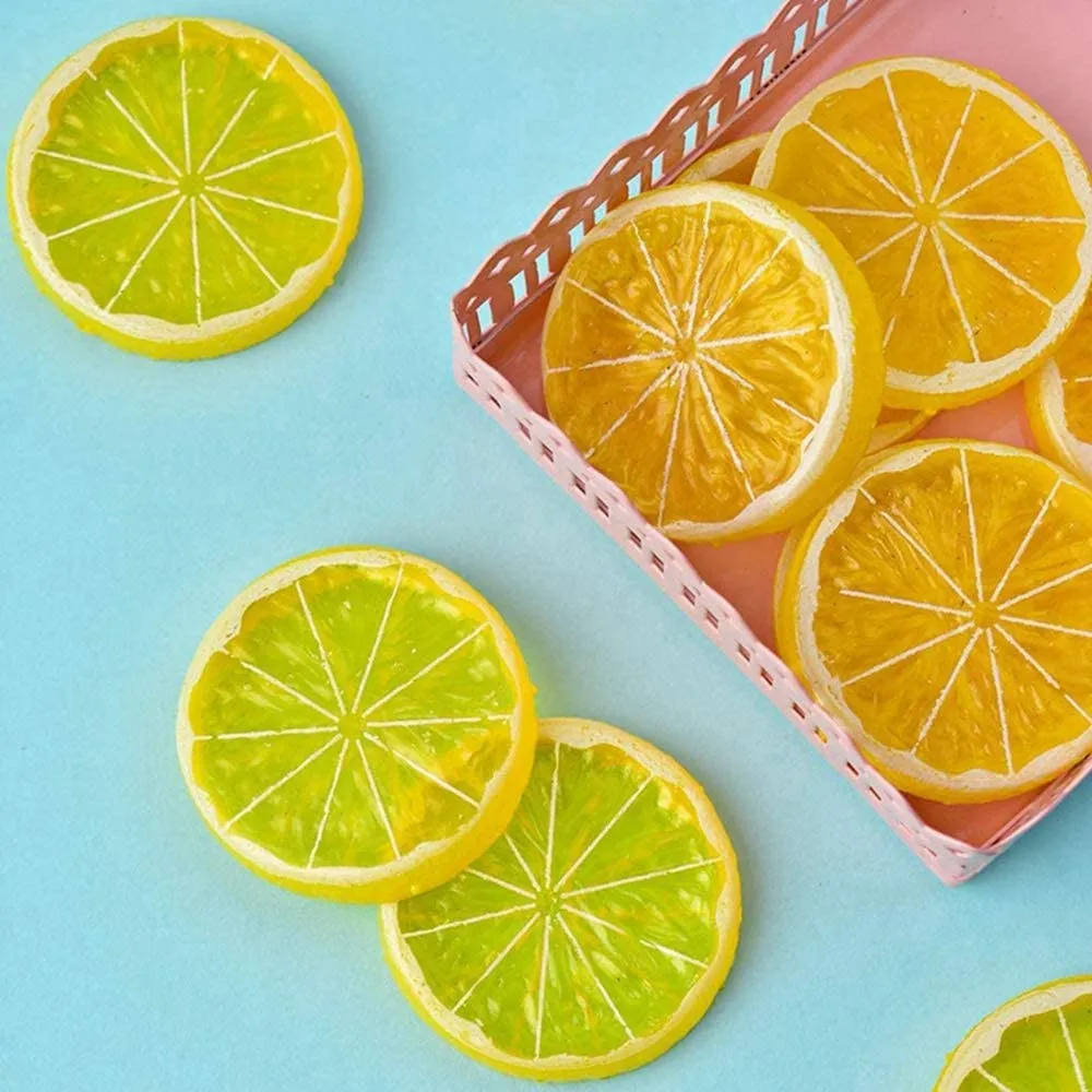

Artificial Plastic Lemon Slice, Realistic Lemon Fake Fruit Festival Decoration