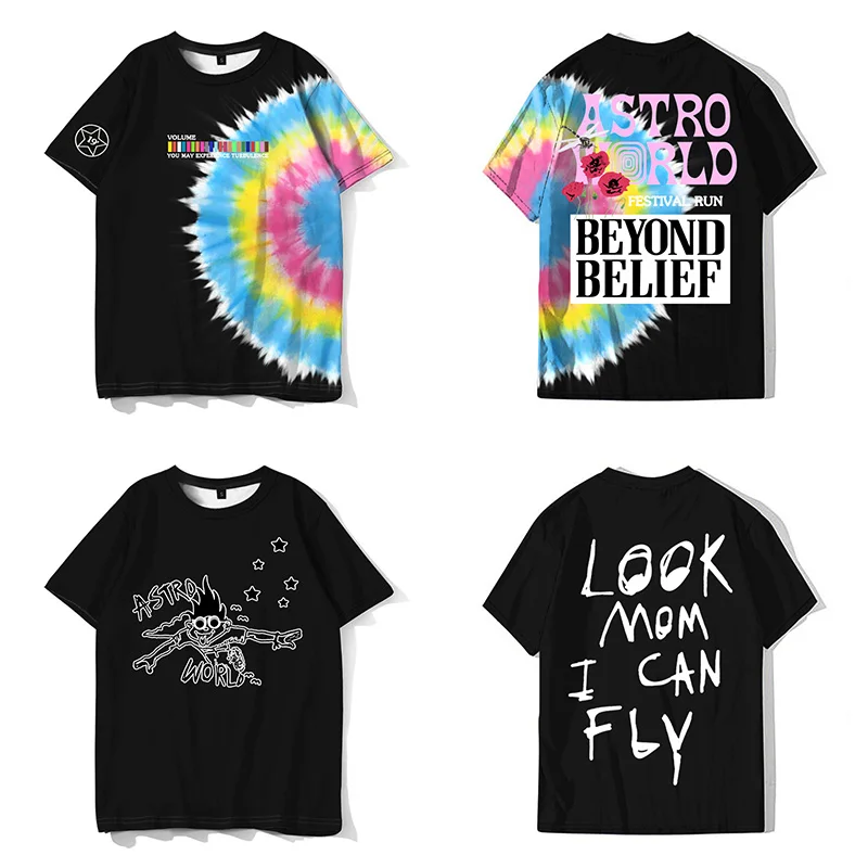Футболка с надписью Travis Scott Astroworld Fest Black Tour Merch модная повседневная футболка
