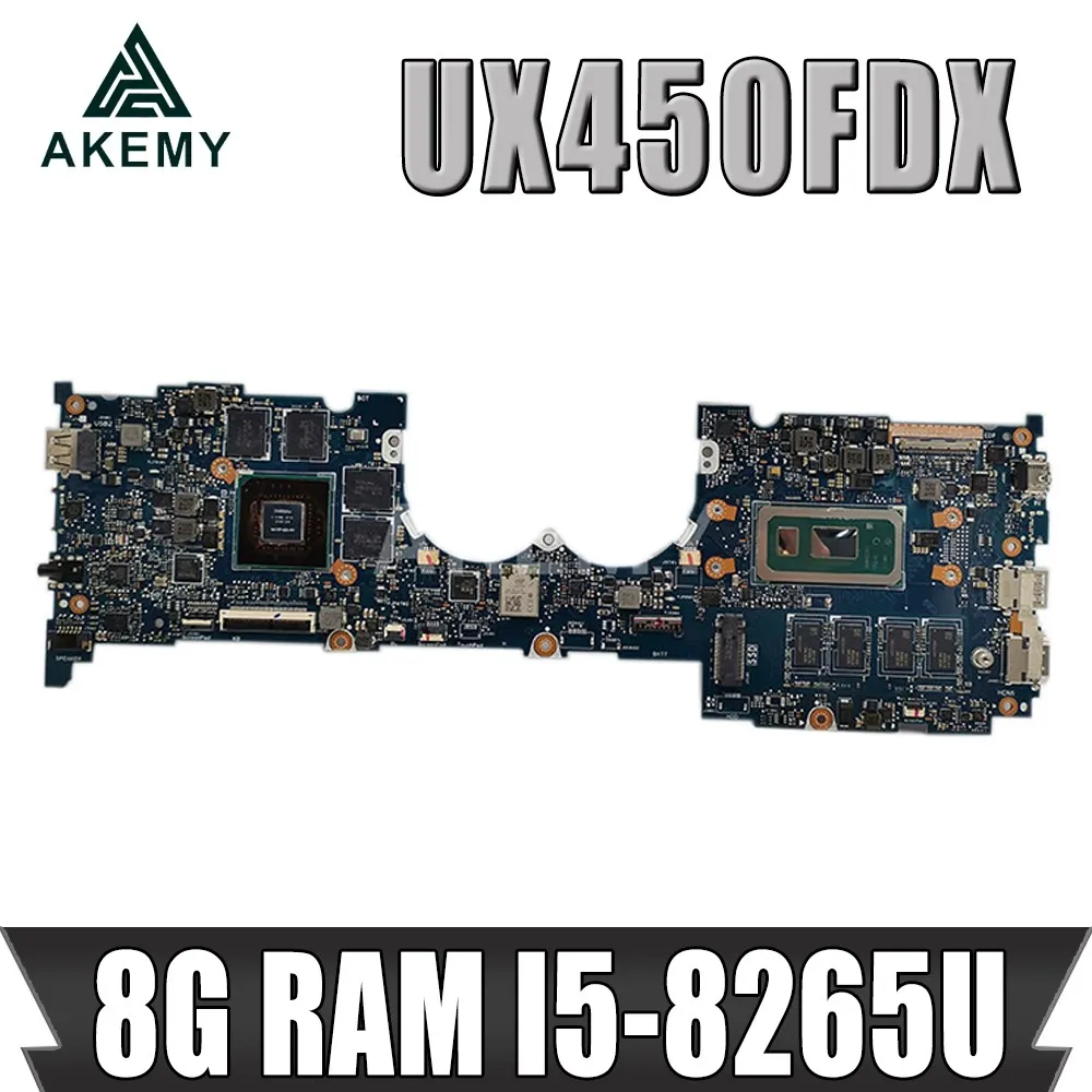 

Материнская плата UX450FDX для ноутбука ASUS UX450FDX UX450FD UX450F, материнская плата протестирована W/ 8G/I5-8265U (V4G) GPU