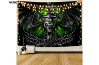 nknk brand skull tapestry punk wall tapestry devil rug wall wing tapestries iron chain tenture mandala decor boho decor