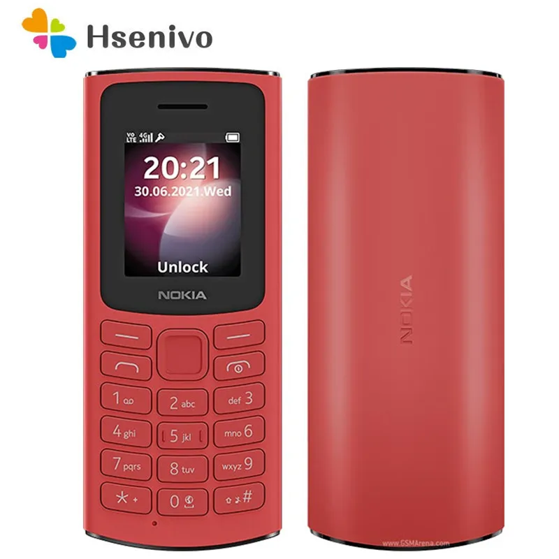Nokia 105 4G Refurbished-Original Unlocked 48MB 128MB RAM Games Single SIM 1.8 inches Wireless FM radio Mobile Phone
