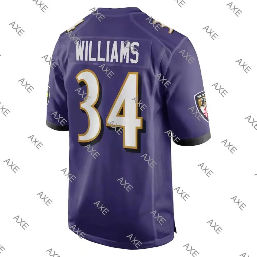 

Customized Stitch American Football Jersey Men's 34 Ty'Son Williams Ravens Men Game Player Jersey
