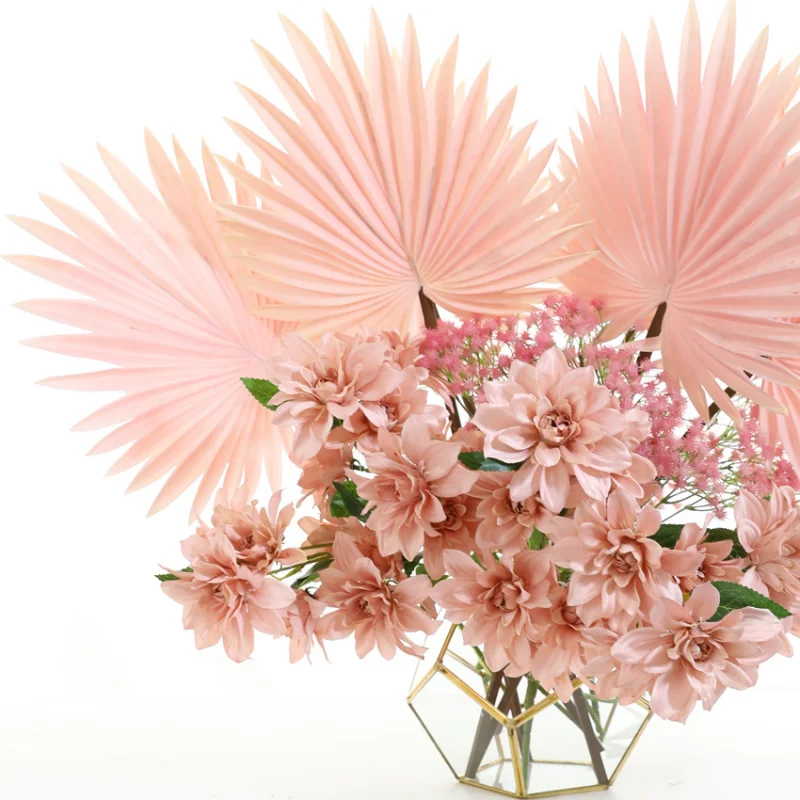 Искусственные растения с цветами в виде пальмового листа для украшения дома