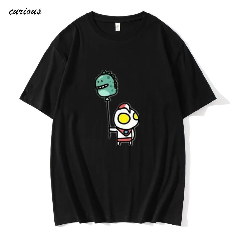 

2021 Fashion Summer Casual Women T-shirt Kawaii Ultraman Cartoon Graphic Cool Oversize Streetwear Cute T Shirt For Teenager Boy