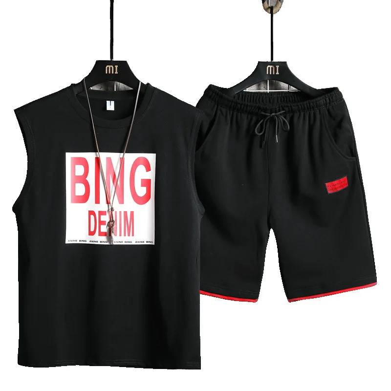 

FMZXG 2020 sports casual suit men's summer new round neck sleeveless vest shorts two piece suit sportswear