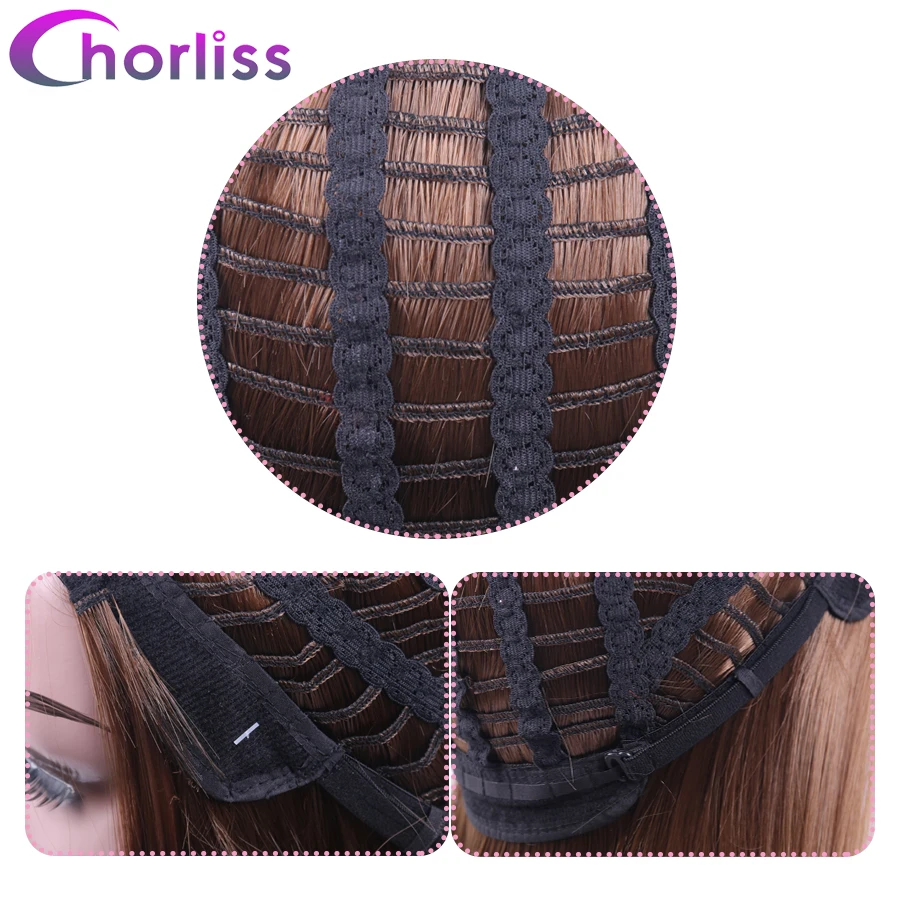 Синтетический длинный прямой средней части парики для черных женщин 26 'ɼhorliss