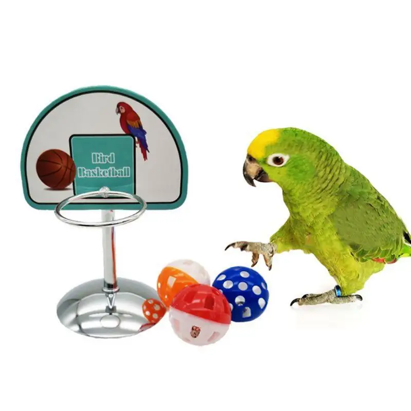 

Interactive Birds Toy Creative Parrots Cage Training Intelligence Toys Birdie Basketball Hoop Props Toys Pet Bird Toy Supplies