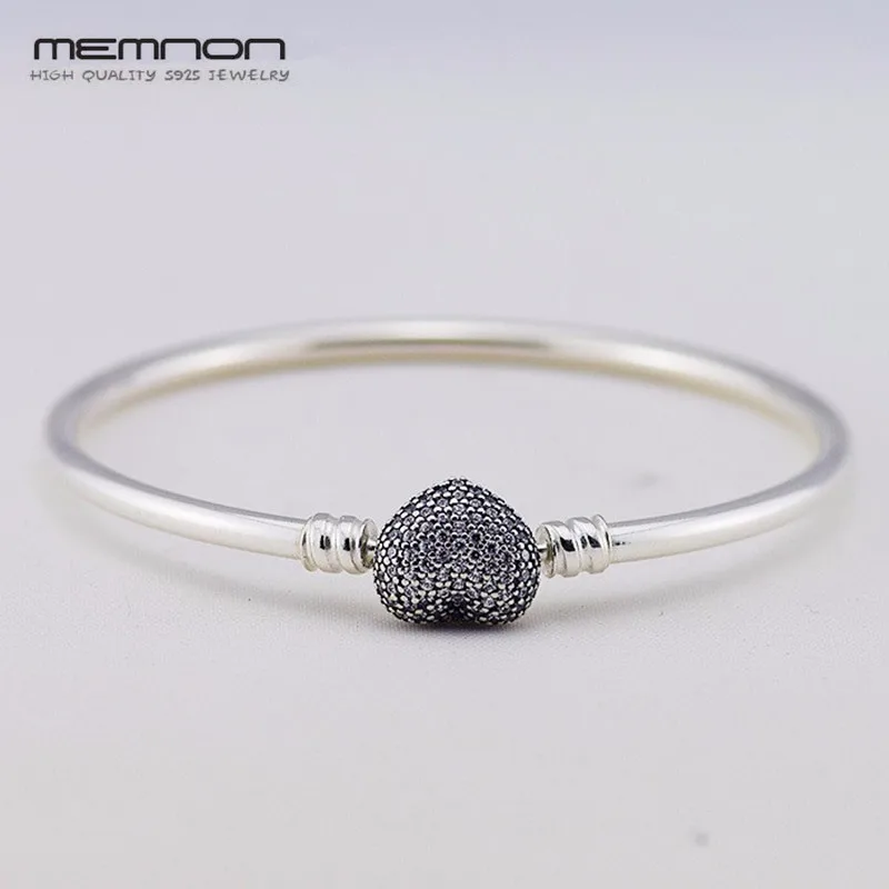 Memnon, много видов 925 пробы, серебряные Изящные ювелирные Браслеты с сердечками, браслет с застежкой, сделай сам, подходят для женщин, YSZ008