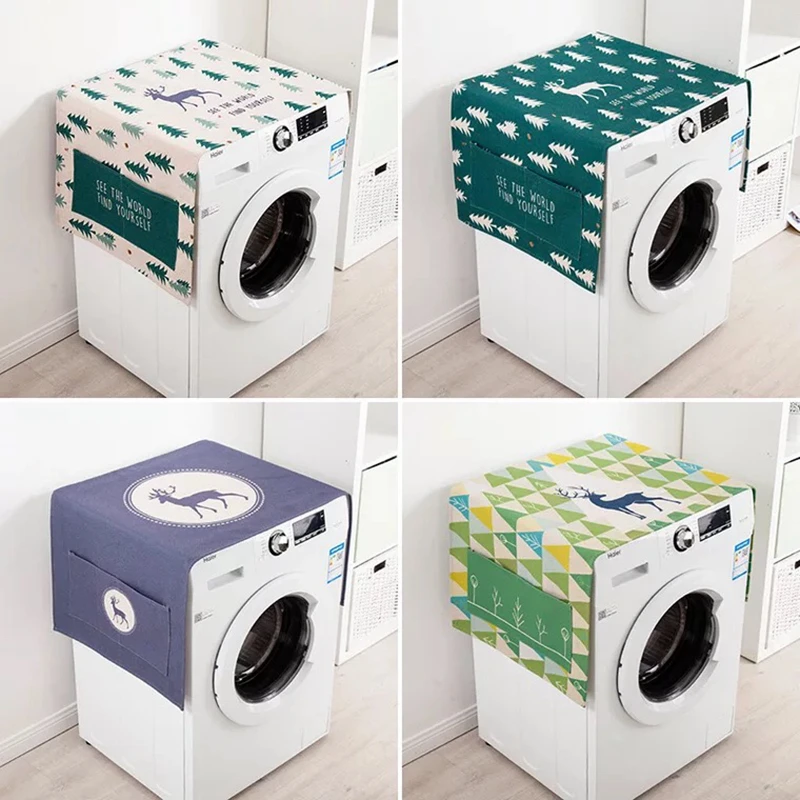 

Forest Elk washing machine cover Automatic Drum Cloth Dust cover Single Door Refrigerator organizer Household fridge cover Towel
