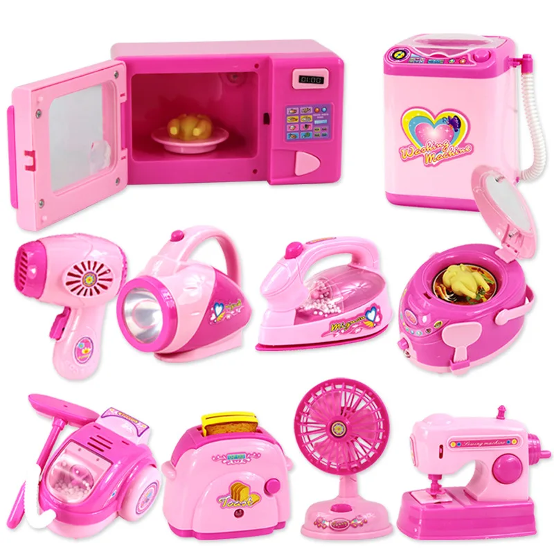 

Children's Mini Play House Toy Girl Simulation Electric Small Household Appliances Kitchen Toy Washing Machine Set Gift