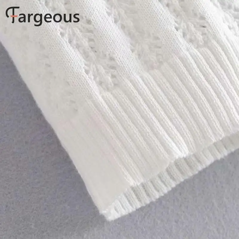 Повседневный вязаный ажурный розовый кардиган для женщин модный белый свитер на