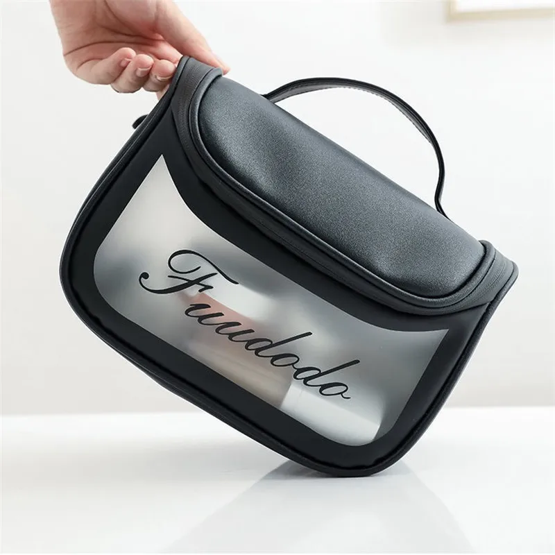 Transparent Cosmetic Bag for Women Luxury Water-Proof Simple Stortage Box Big Capacoty Convenice Handbag  HIgh Quality Fashion