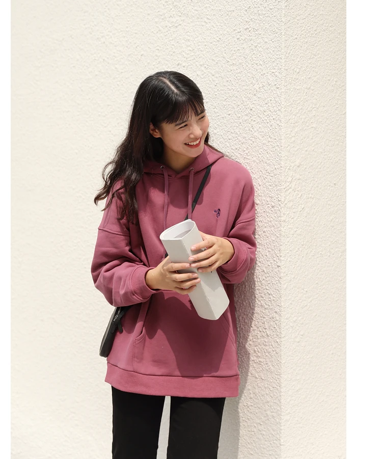 

Jacket women's zipper solid color all-match spring and autumn fashion outer wear hooded top women's pure cotton