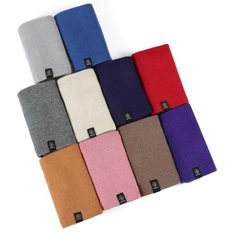 

Pure Color Thick Woolen Scarf Fashion Ladies Knitted Scarf Scarf Wool Unisex Fur Warm Scarf Neck Winter Thick Ladies Ring G7D2