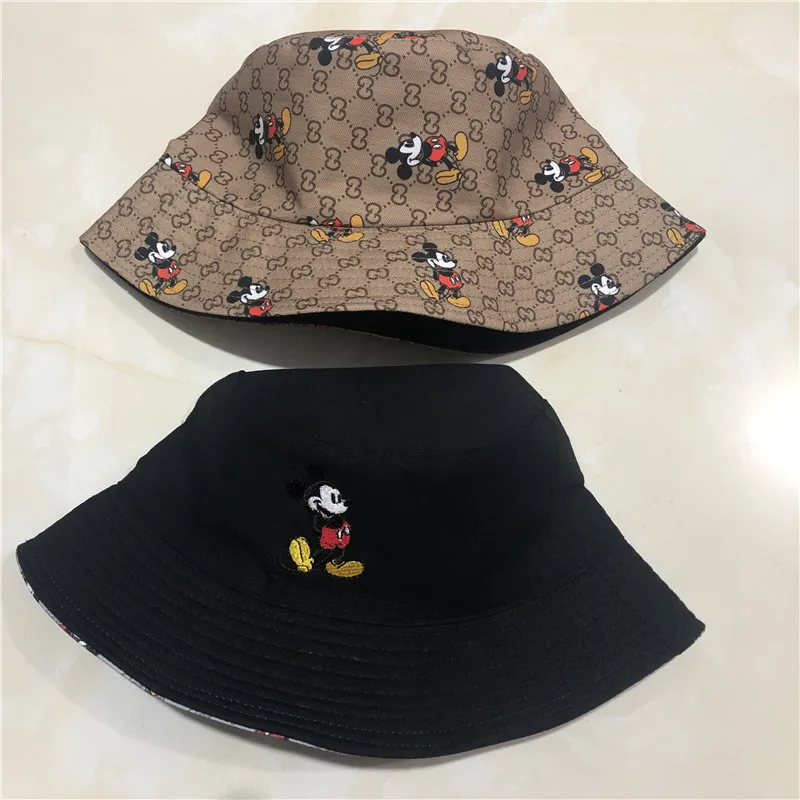 disney mickey cartoon cotton female double sided cap fisherman hat sun shading hat birthday gifts free global shipping