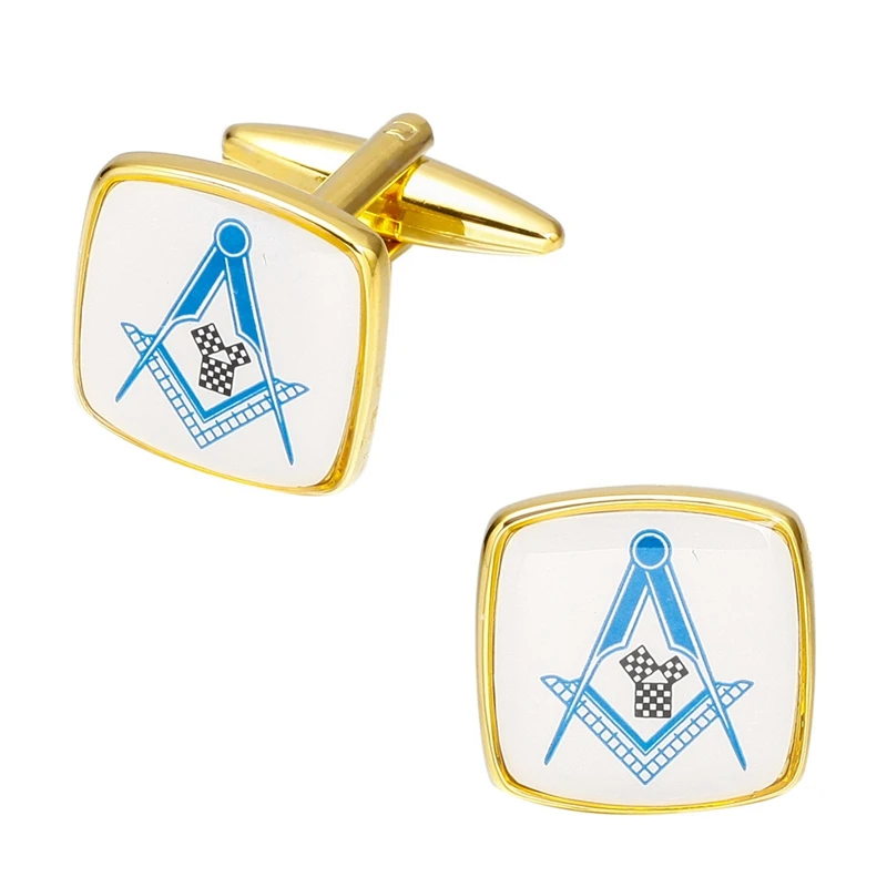 Высокое качество золотые запонки для французских рубашек Masonic 28 стиль подарок