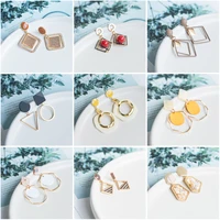 xp new fashion round dangle drop korean earrings for women vintage geometric acrylic gold earring wedding 2020 earings jewelry