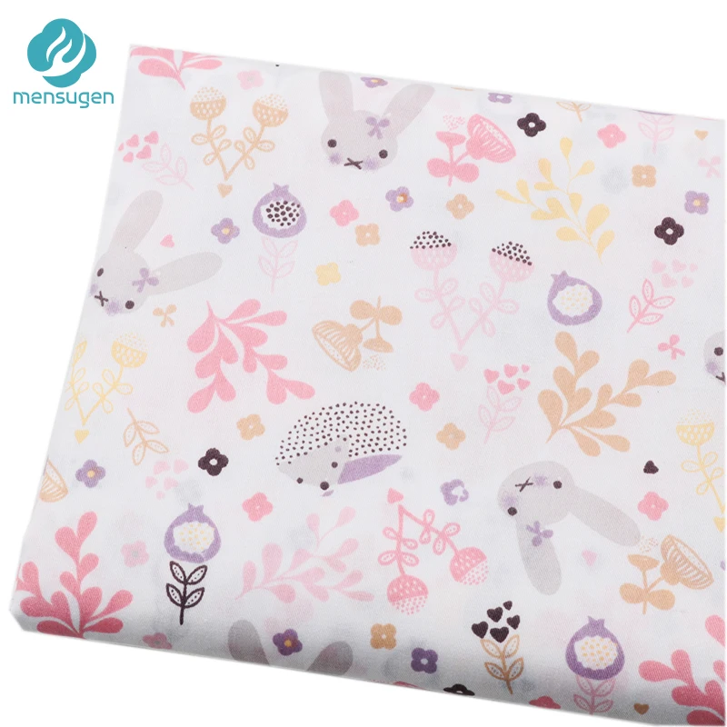 Ткань метр кролик мультфильм хлопчатобумажная ткань для девочек платья Детская