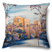 artinlive new arrival linen art cotton hemp pillowcase plain car sofa cushion cover city color office simple pillowcase decorate
