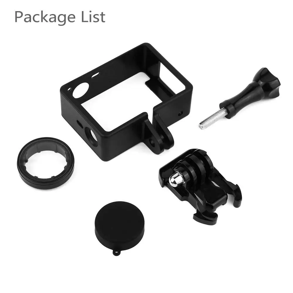 QIUNIU для Gopro стандартная защитная рамка крепление+ УФ объектив+ крышка объектива камеры+ основание Крепление+ винт комплект крепление для Go Pro Hero 3 3+ 4 - Цвет: Frame with UV Lens