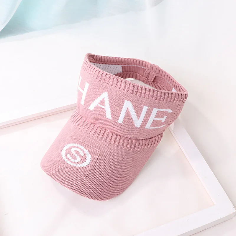 

Fashion Spring Summer Female Outdoor Sports Empty Top Knitted Sunscreen Hat Woman Letter Baseball Cap Fishing Riding Sun Hats