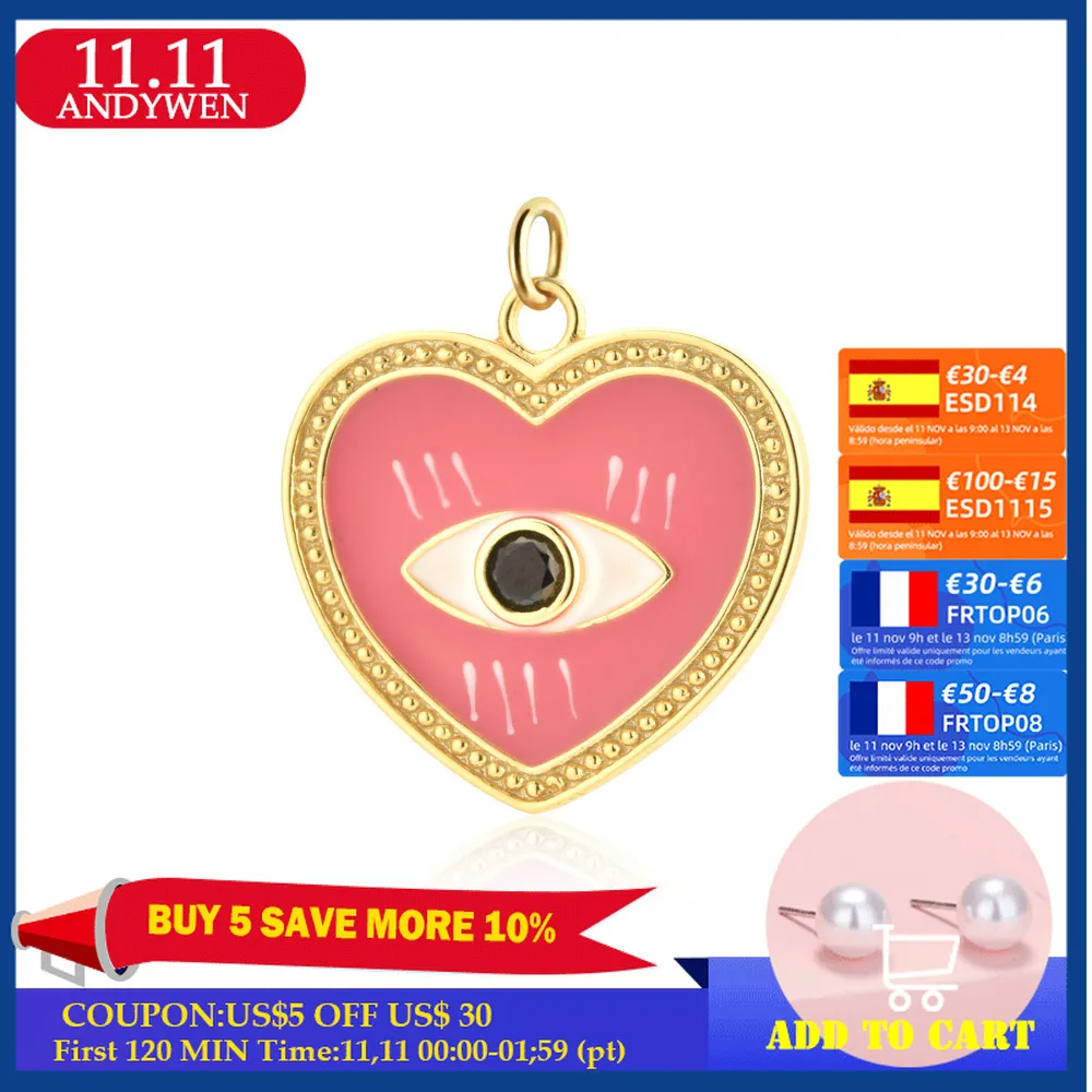 

Женский кулон из серебра 925 пробы, с розовым и золотым сердечком