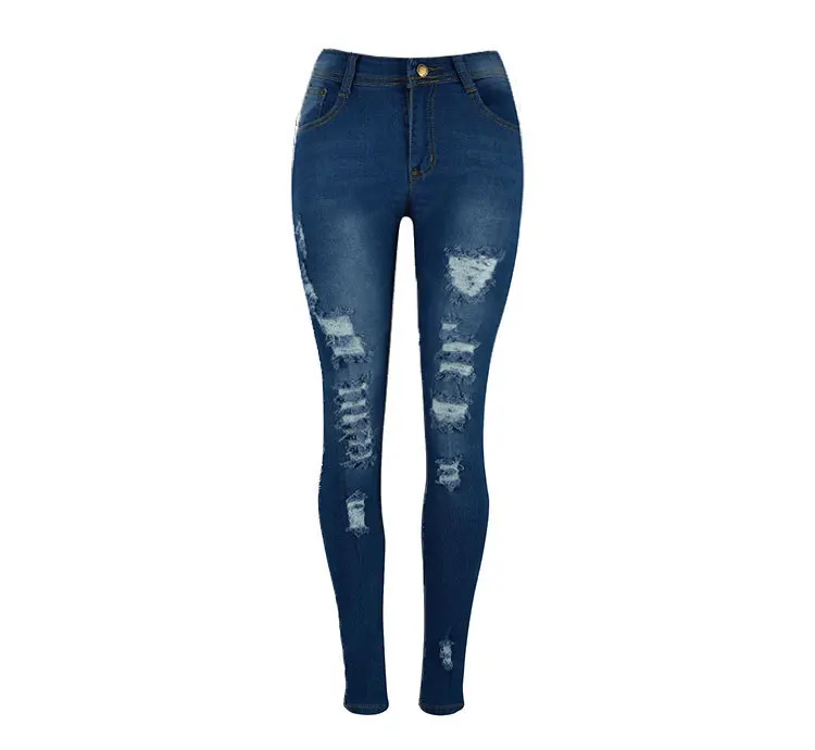 

2145 Youaxon New Arrived Plus Size Stretchy Ripped Jeans Woman Side Distressed Denim Skinny Pencil Pants Trousers For Women