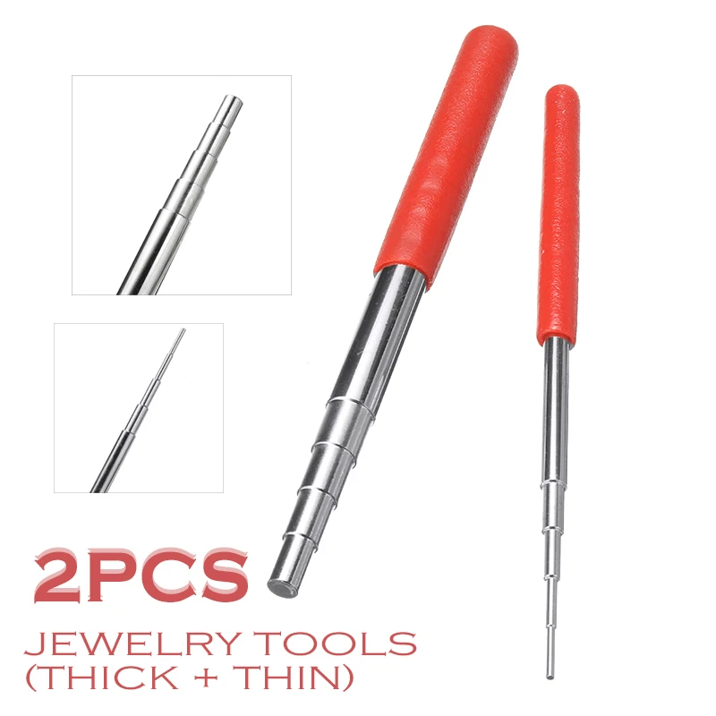 

2pcs Durable Stainless Steel Jewelry Mandrel Stick Jewelry Wire Wrapping Mandrel Set Jewellery Making Wire Work Crafts Tools