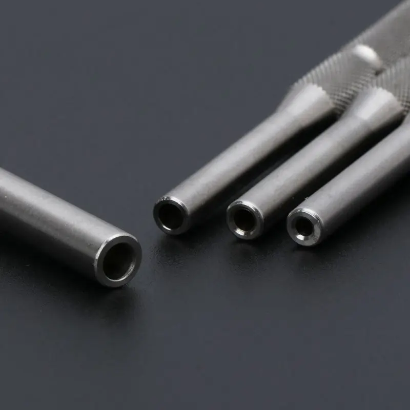 4pcs/set Stainless Steel Multi Size Hollow End Roll Pin Tool Starter Punch Kits 1/8" 5/32" 3/16" 7/32'' - купить по
