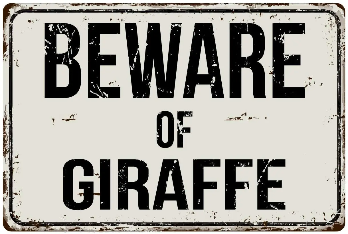 

Deerts 293VS Остерегайтесь жирафа 8x12 винтажный алюминиевый Ретро металлический знак