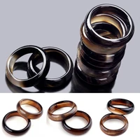 5pcs wholesale lots women men simple fashion assorted natural coffee agates band rings jewelry gifts