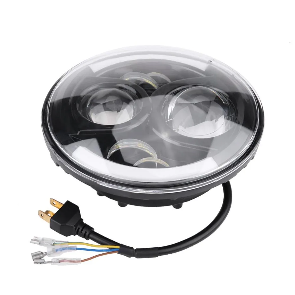 Light 7 дюймов ремонт круглый мотоцикл H4 Фары с лампой корпус и фары кронштейны светодиодные фары для моделей FXWG FXST - Цвет: Light