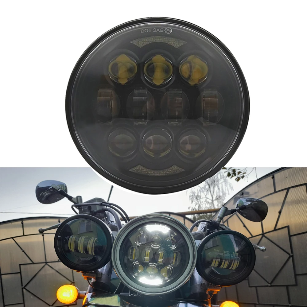 

5 3/4 inch 5.75" Led Car Motorcycle Headlight H4 Phare Farol Moto Headlamp Head Light For Harley Sportster 1200 XL1200L