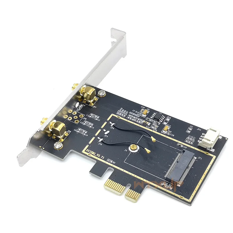 NGFF M2 беспроводная карта для PCI-E pcie Настольный преобразователь Bluetooth адаптер с 2 AC антенна для Intel AX200 9260AC 8265NGW