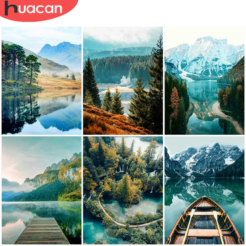 

HUACAN Diamond Painting New Arrival Forest Nutural Landscape Embroidery Cross Stitch Wall Art Decoration For Home