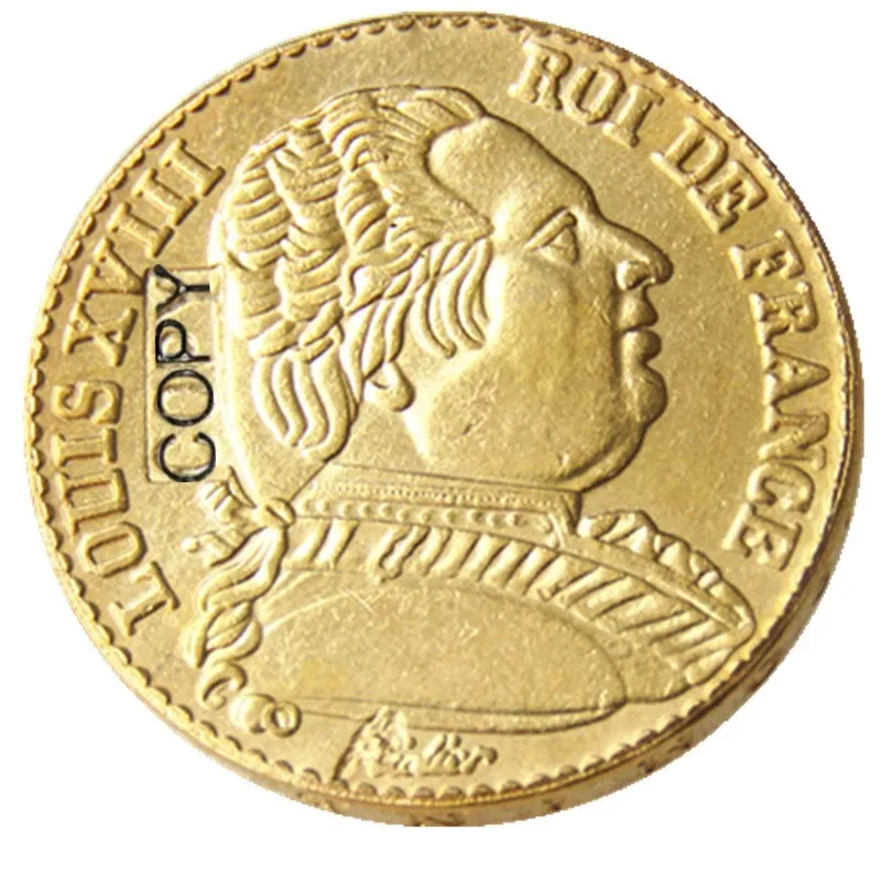 Франция 1815R 20 золотые франки покрытием копии монет