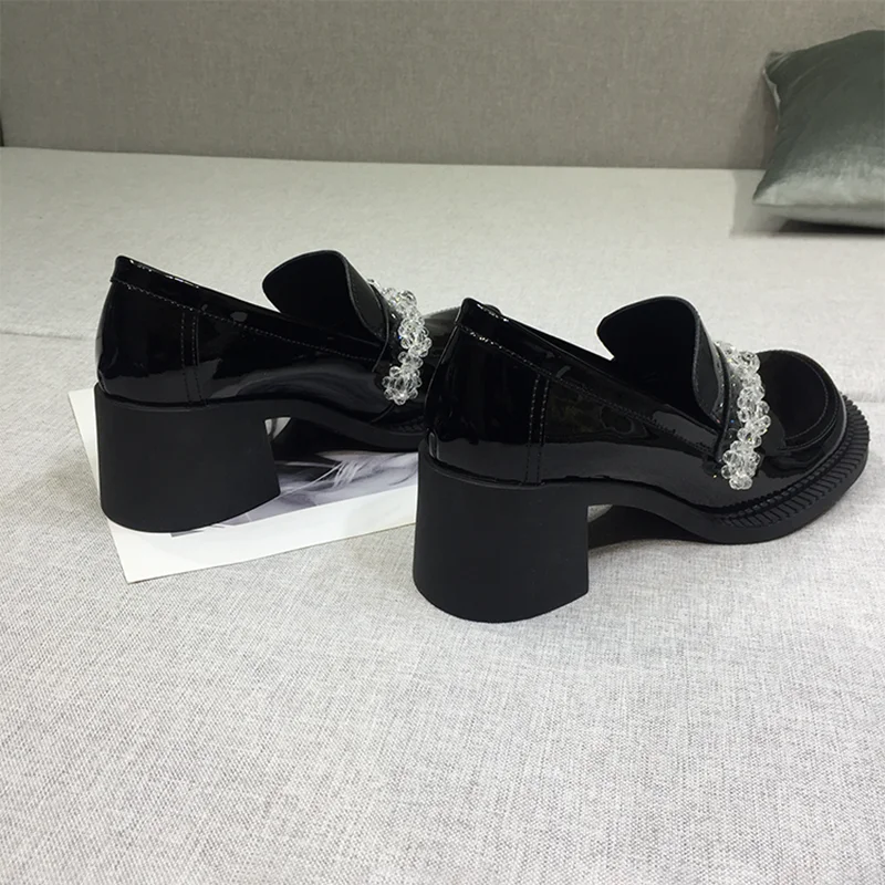 

Fashion Mary Janes Leather Women's Shoes Fashion Newest Platform Chunky Heels Pumps British Style Party Casual Shoes Woman